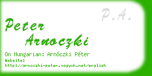 peter arnoczki business card