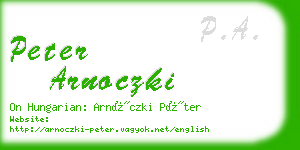 peter arnoczki business card